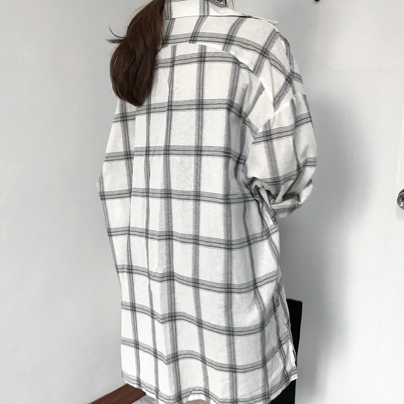 Melissa-Camisa larga a cuadros