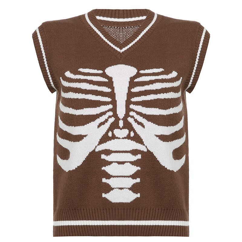 Chaleco de punto de calavera
