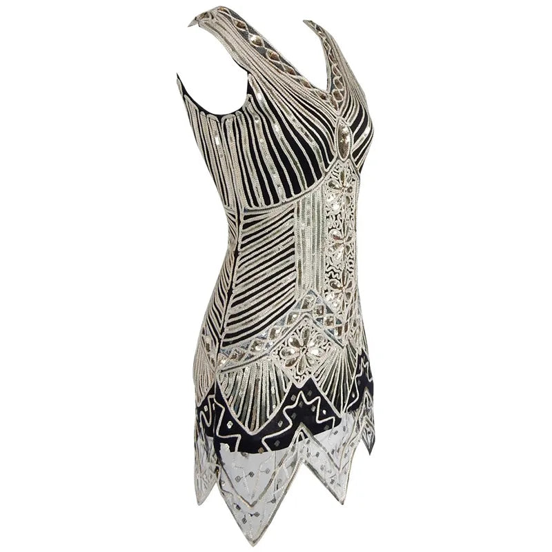 Vintage Gatsby Triangle Hem Dress
