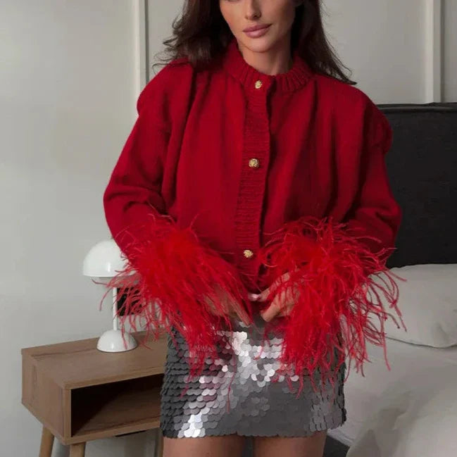 Alba-abrigo puño de plumas