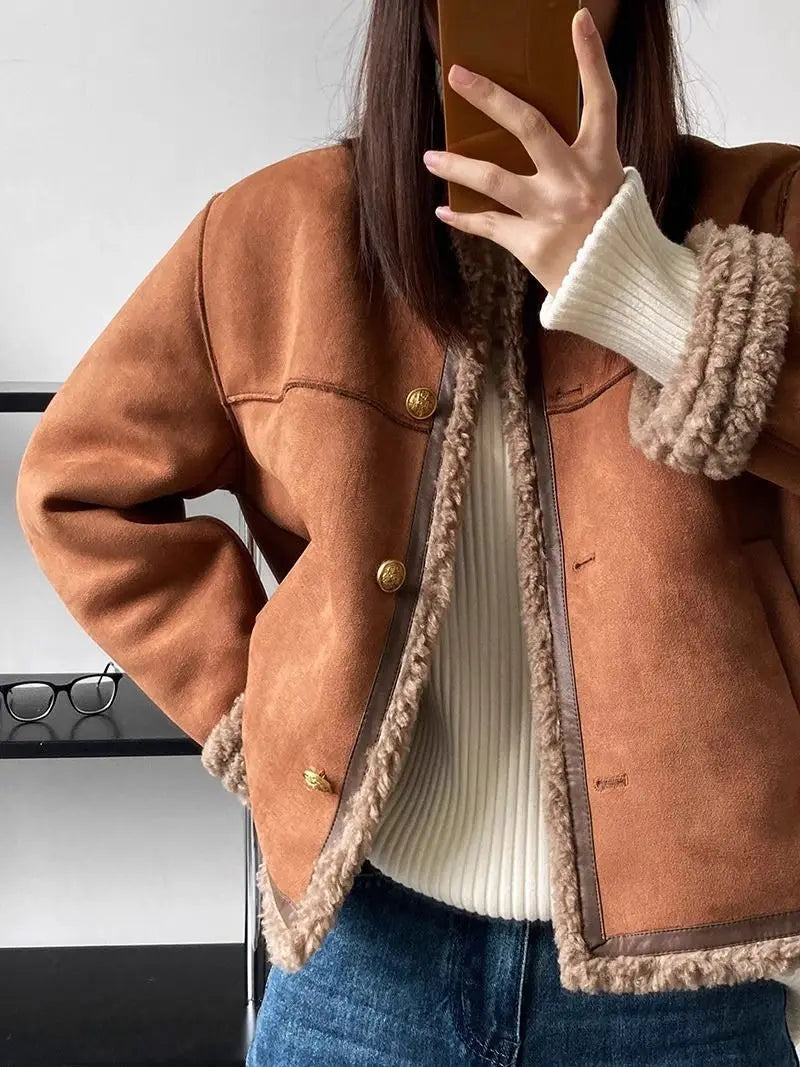 Women’s Cropped Faux Fur Jacket