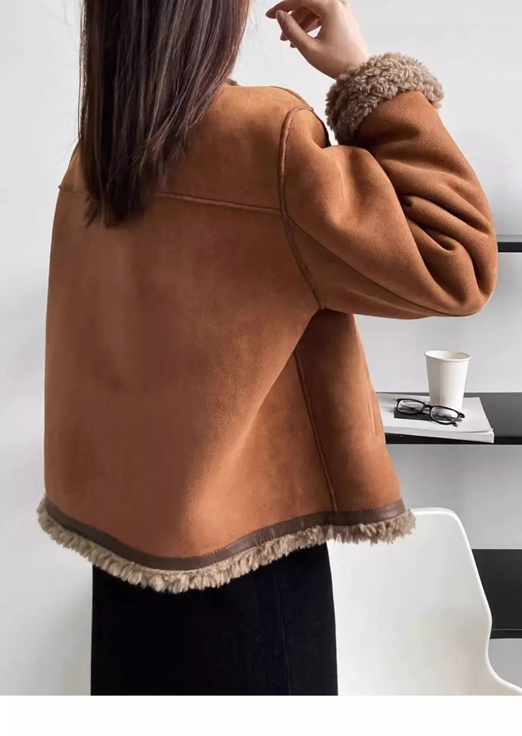 Women’s Cropped Faux Fur Jacket