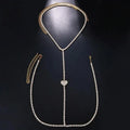 Rhinestone Heart Chest Necklace