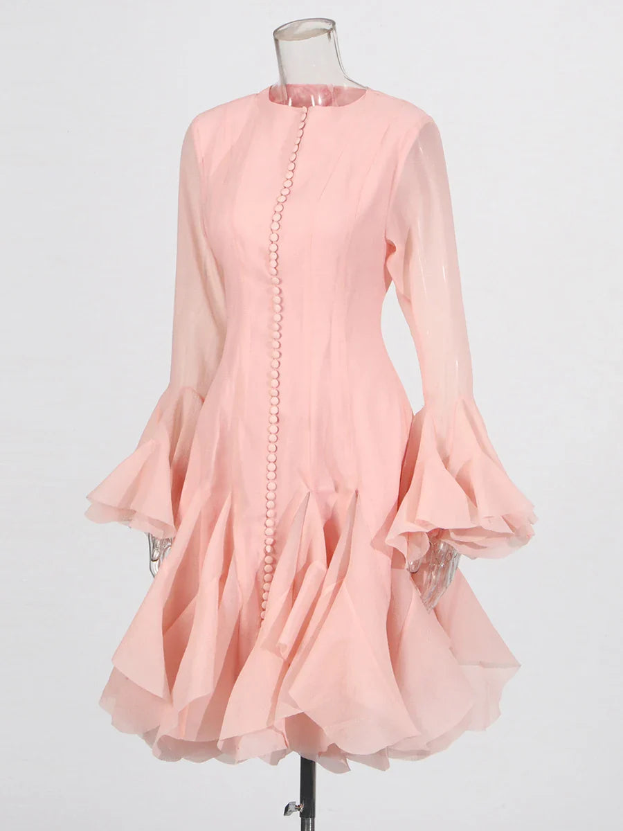 Women’s High Waist Ruffle Dress