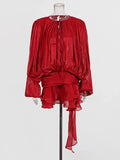 Solid Blouse Mini Dress