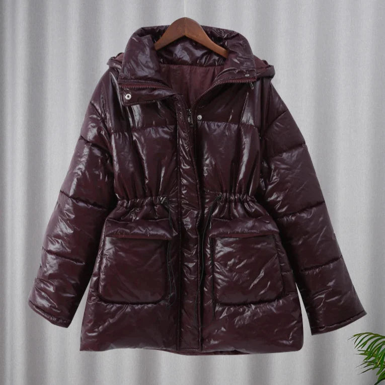 Casual Burgundy Lace Up Jacket