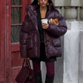 Casual Burgundy Lace Up Jacket