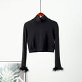 Feather Turtleneck Sweater