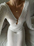 White Knit Maxi Dress