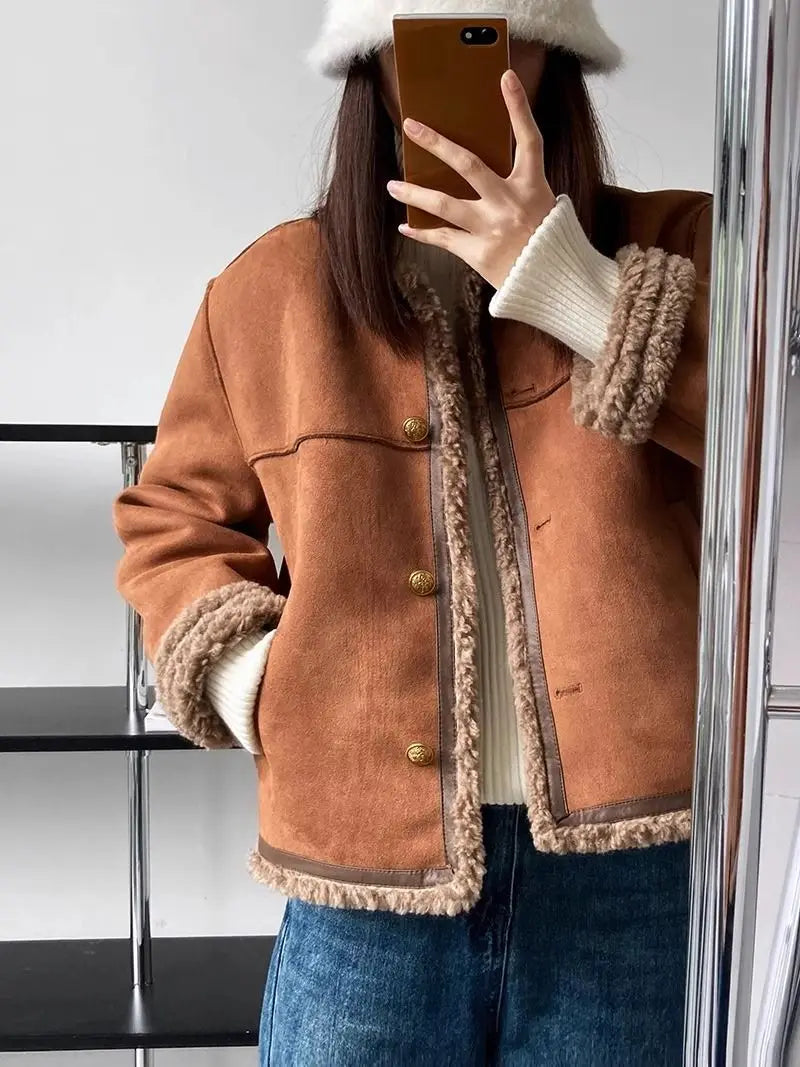 Women’s Cropped Faux Fur Jacket