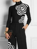 Women’s Flower Print Long Sleeve Top