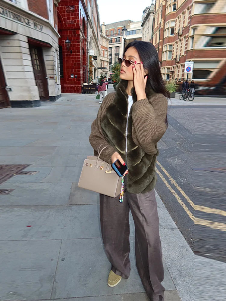 Faux Fur Paneled Jacket