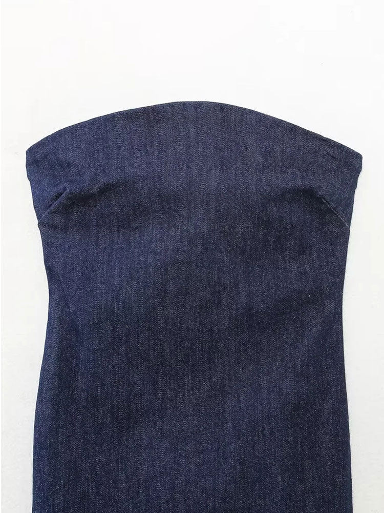 Strapless Denim Dress