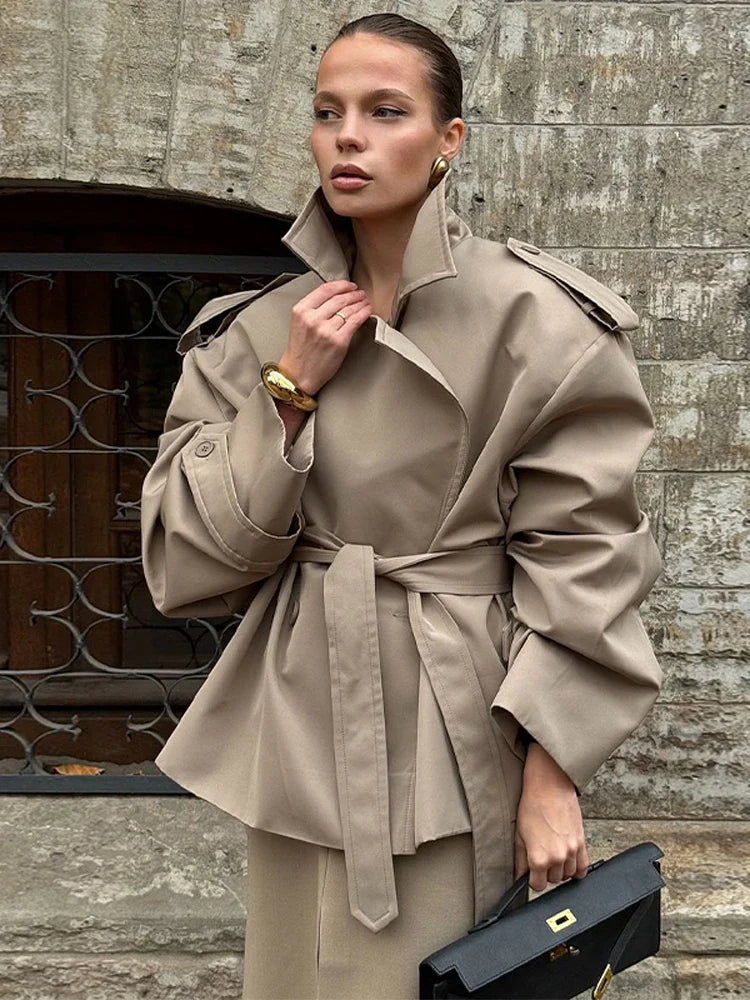 Women’s Belted Short Trench Coat