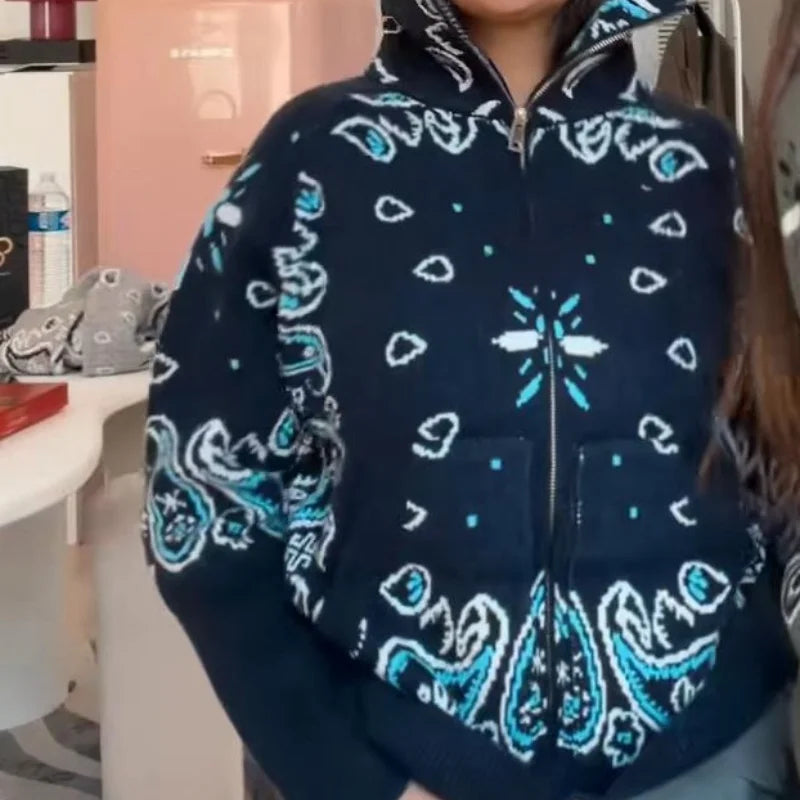 Women’s Jacquard Zip Cardigan