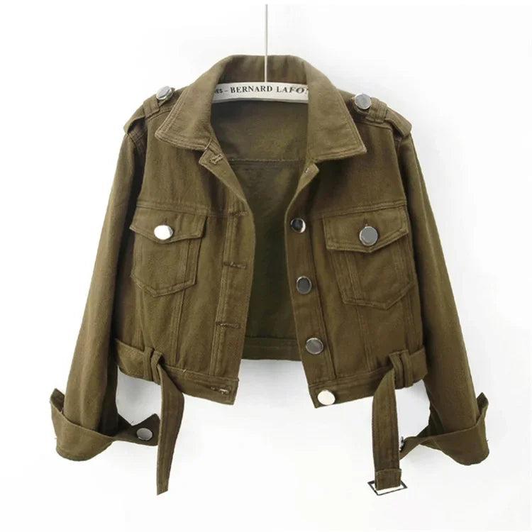 Women’s Army Green Denim Jacket