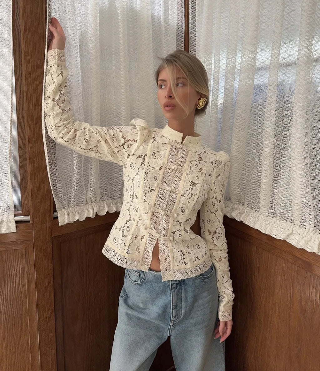 Women’s Lace Printed Blouse