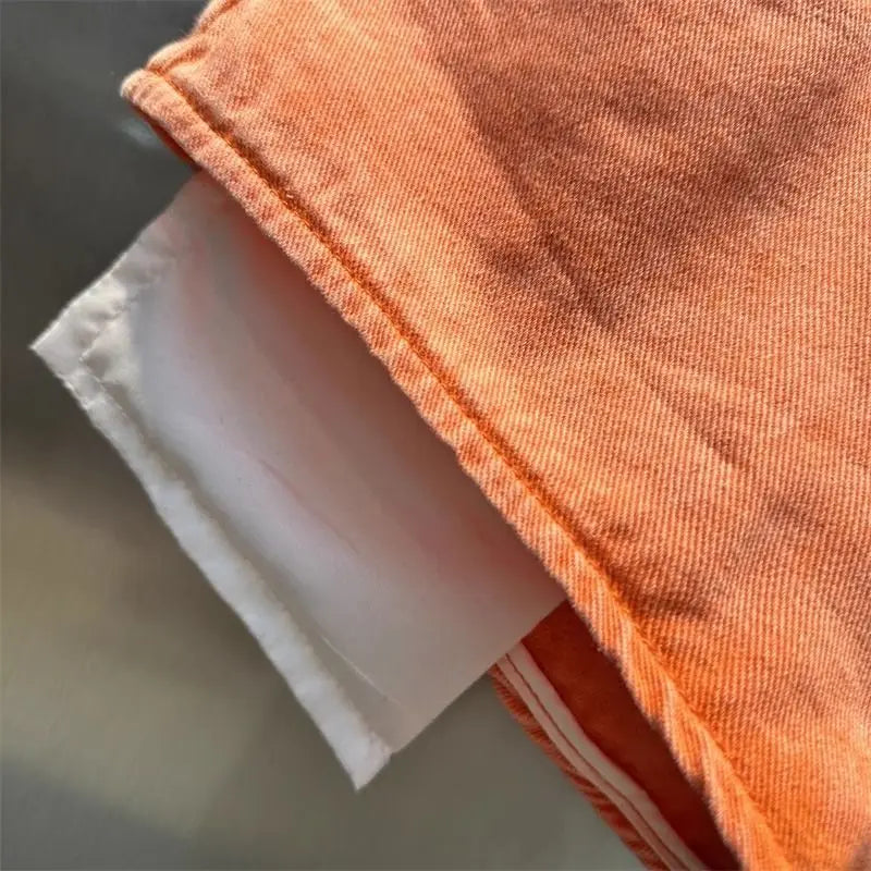 Women’s Orange Denim Shorts