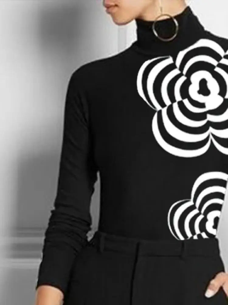 Women’s Flower Print Long Sleeve Top
