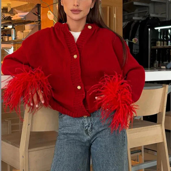 Alba-abrigo puño de plumas
