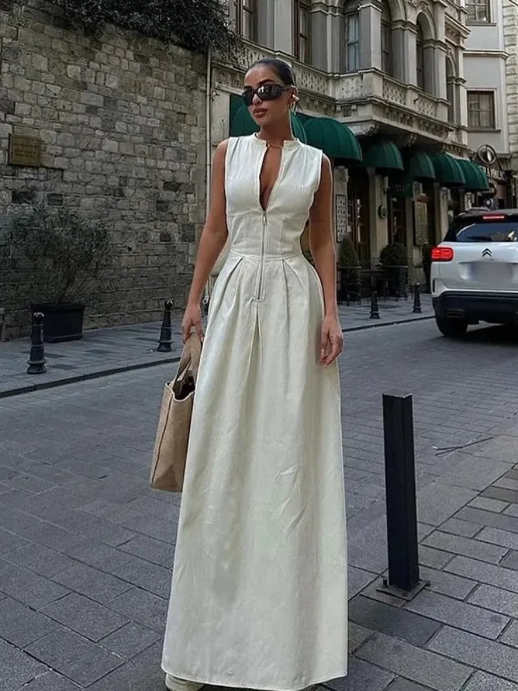 Sleeveless High Waist Dress