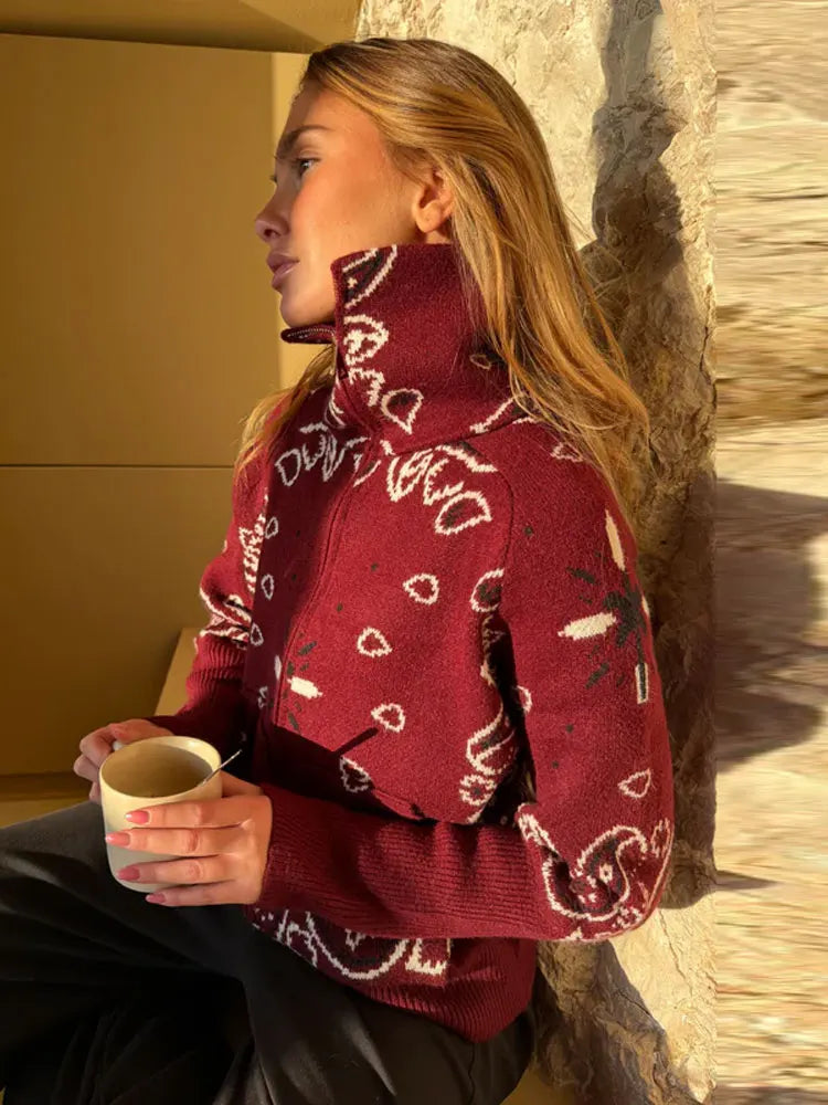Women’s Jacquard Zip Cardigan