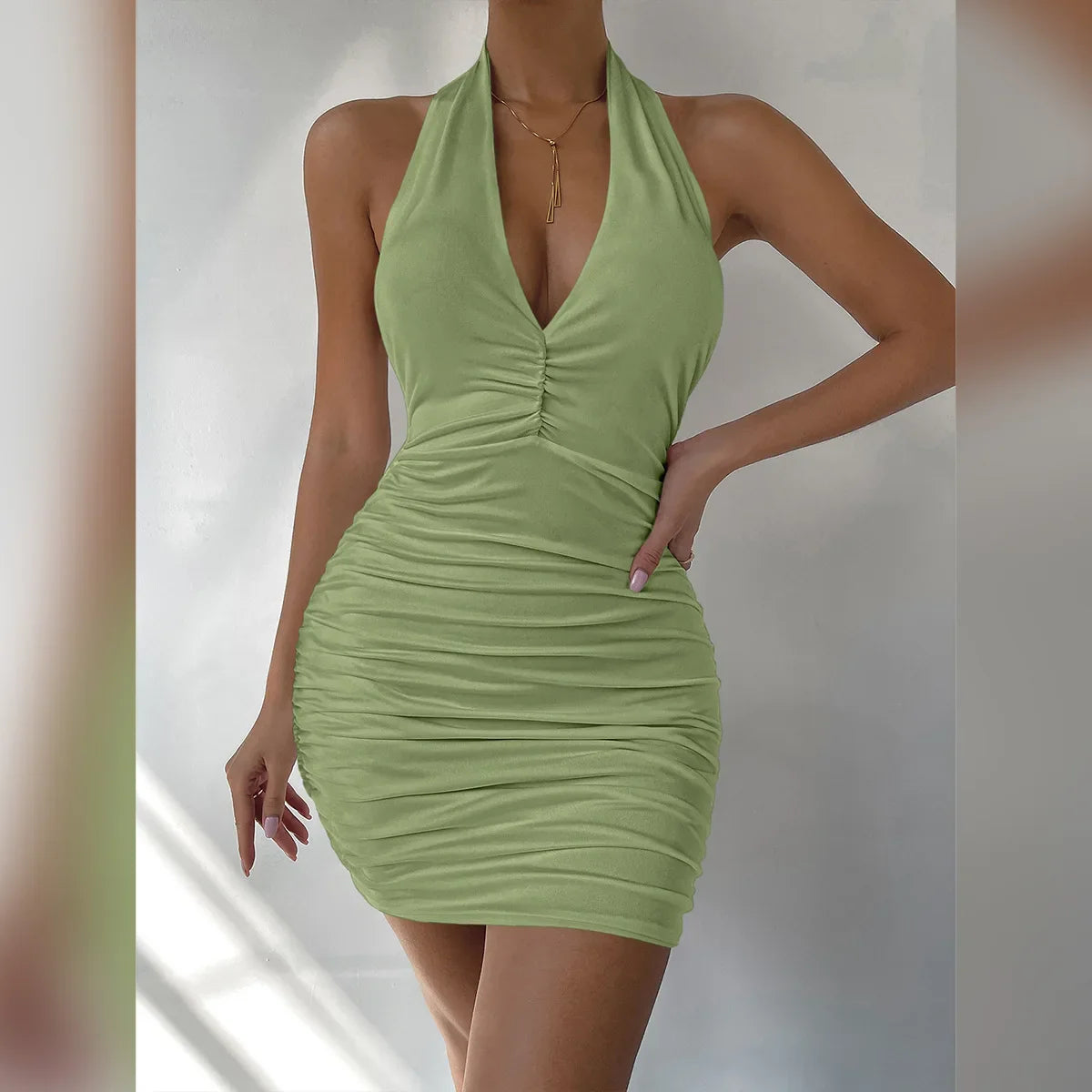 Deep V Evening Dress