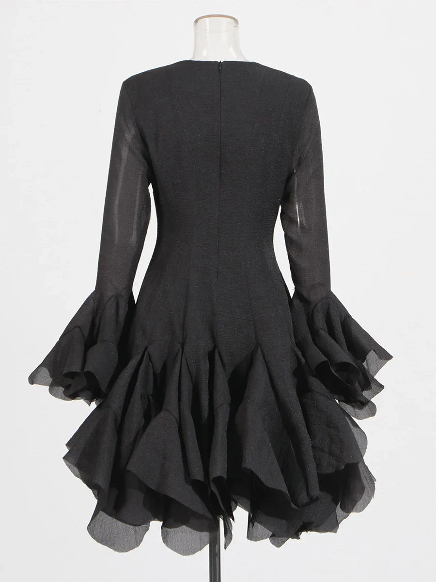 Women’s High Waist Ruffle Dress