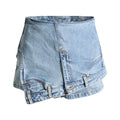 Irregular Denim Shorts