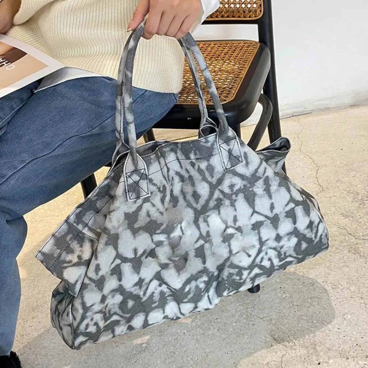 Large Capacity Canvas Fitness Bag