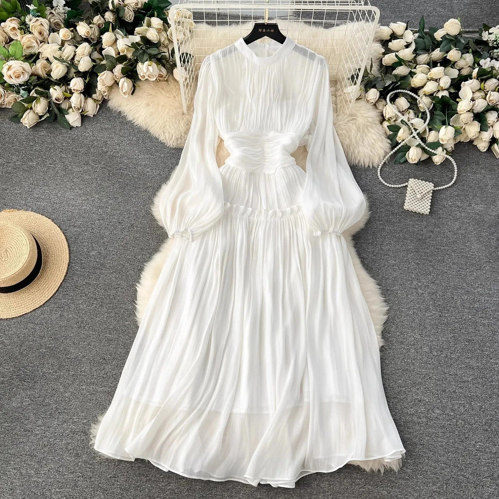 Puff Sleeve Midi Dress