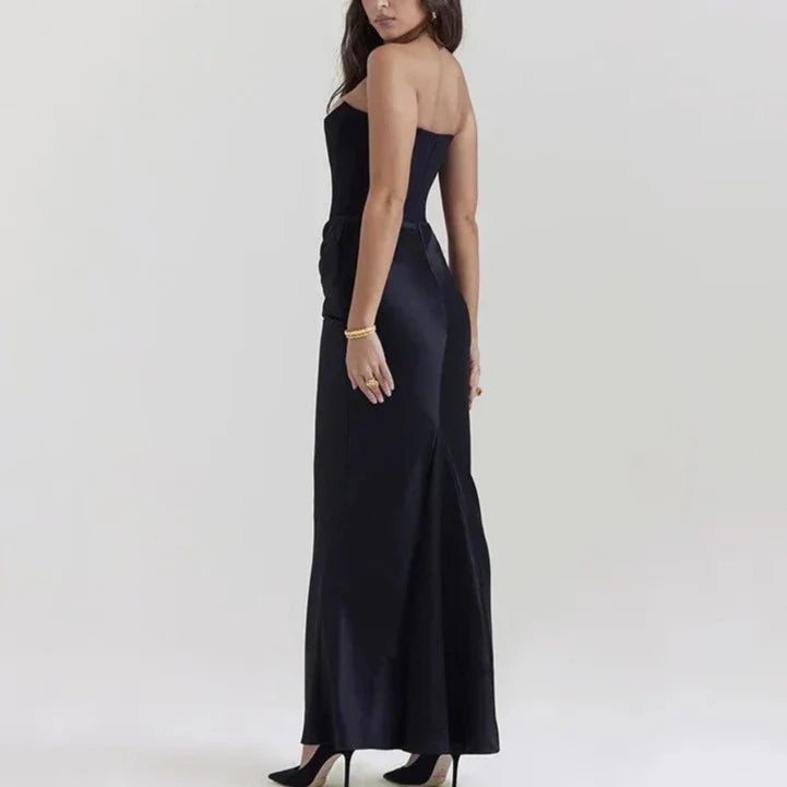 Satin Pleated Dress