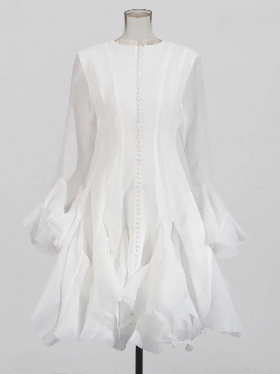 Women’s High Waist Ruffle Dress
