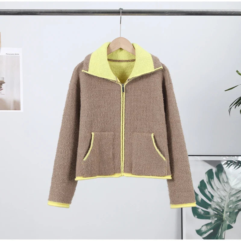 Contrast Knitted Cardigan