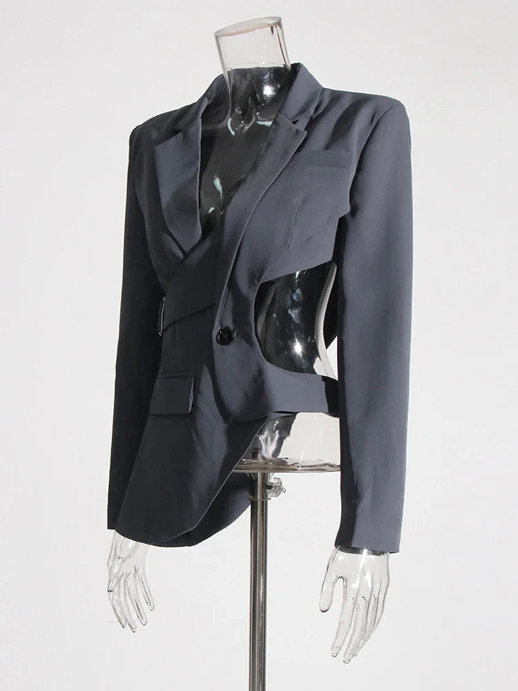 Bell Asymmetric Cutout Blazer