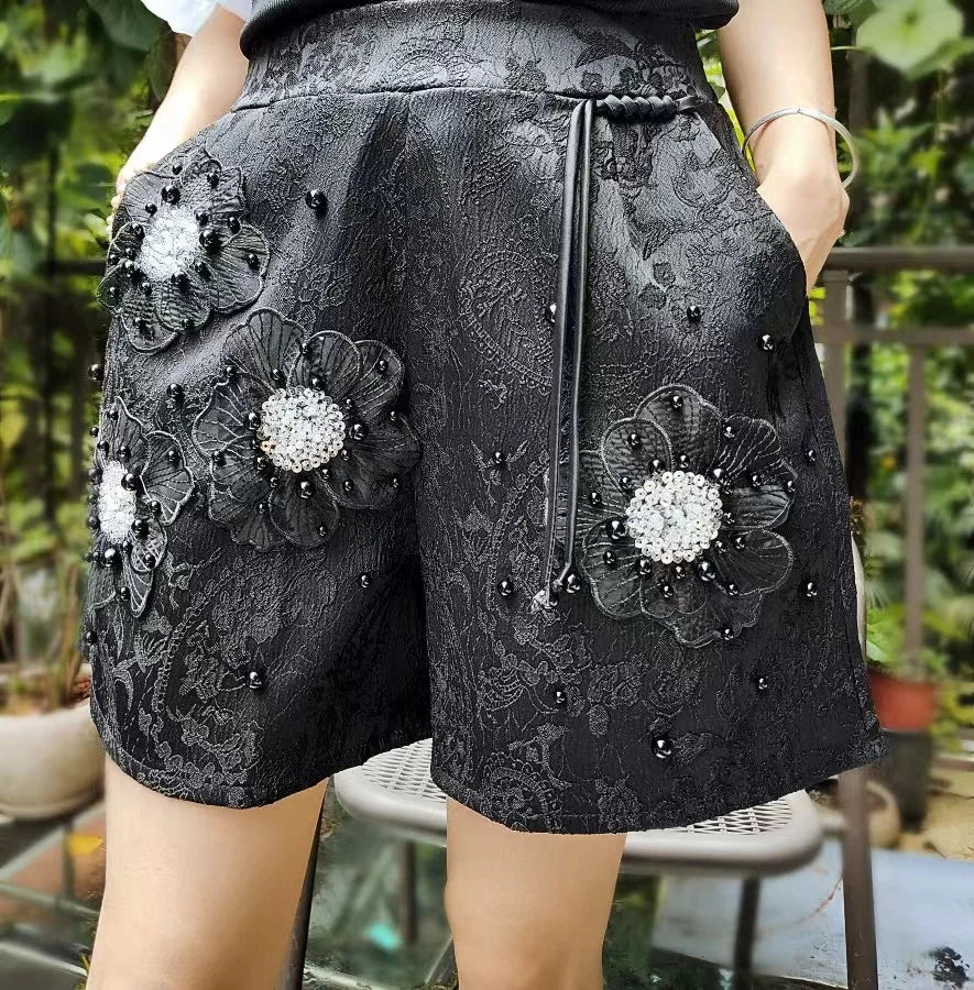 Flowers Stitch Shorts