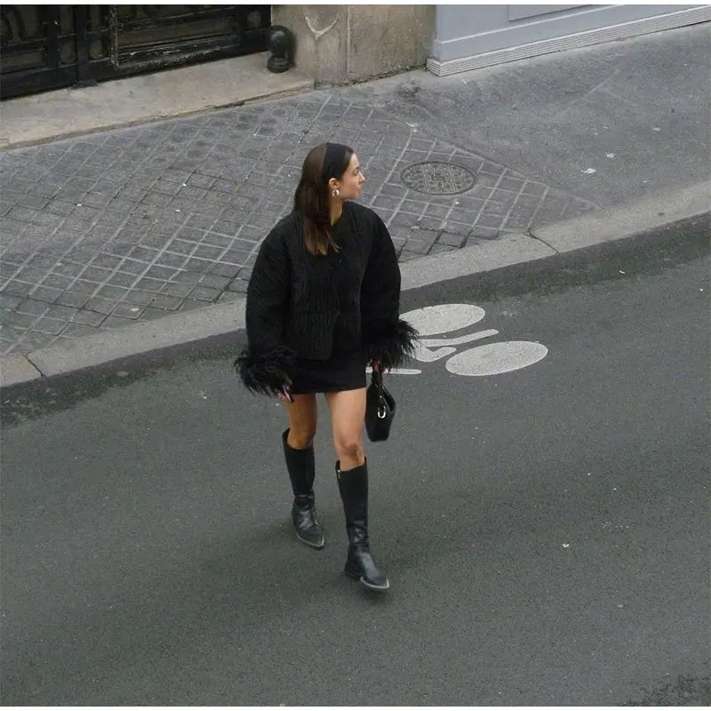 Alba-abrigo puño de plumas
