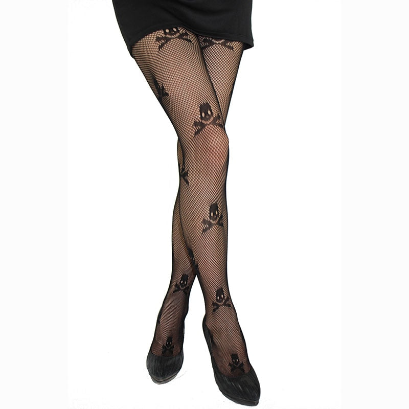 Medias con estampado de calavera
