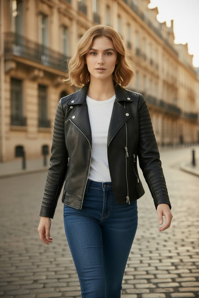 Chaqueta de cuero Biker Daniela