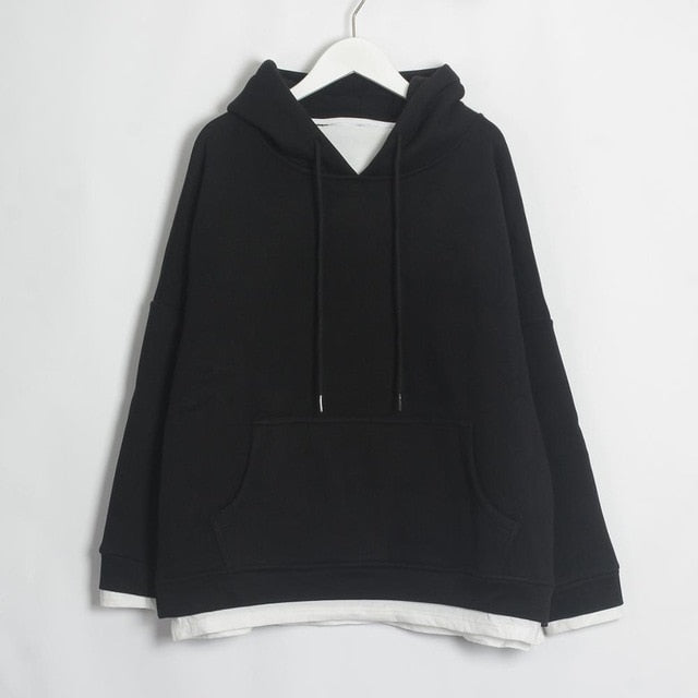 Sudadera larga con capucha de terciopelo