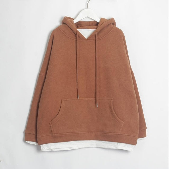 Sudadera larga con capucha de terciopelo