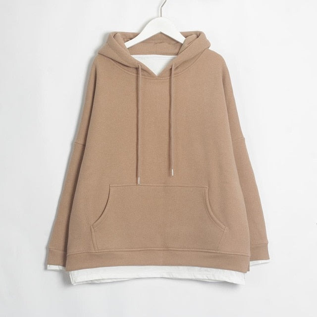 Sudadera larga con capucha de terciopelo