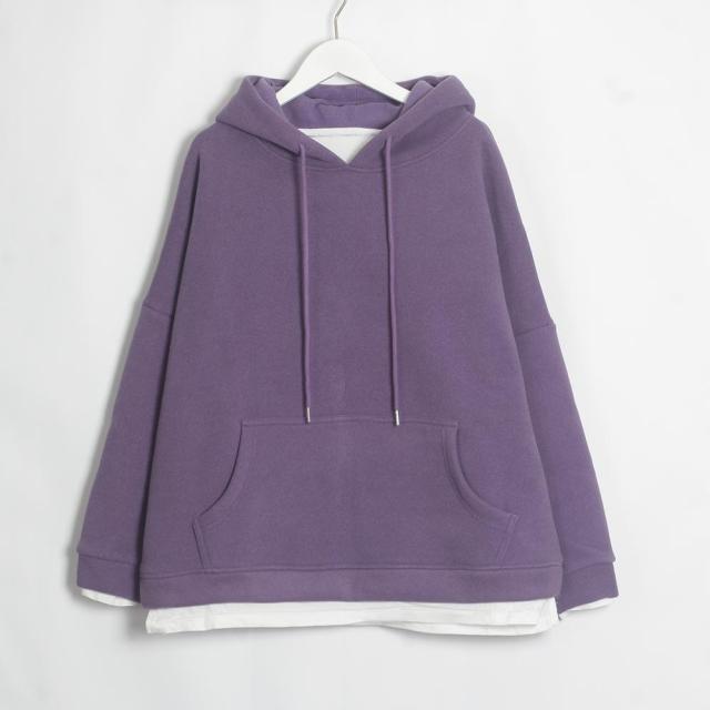 Sudadera larga con capucha de terciopelo