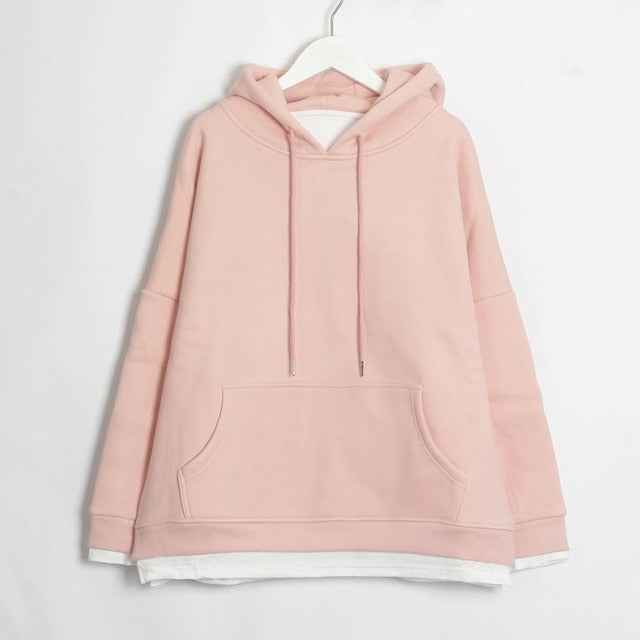 Sudadera larga con capucha de terciopelo