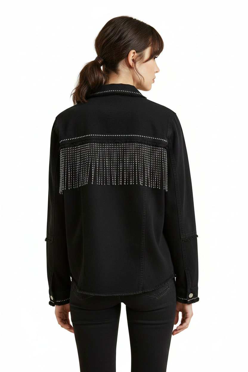 Chaqueta vaquera con borlas
