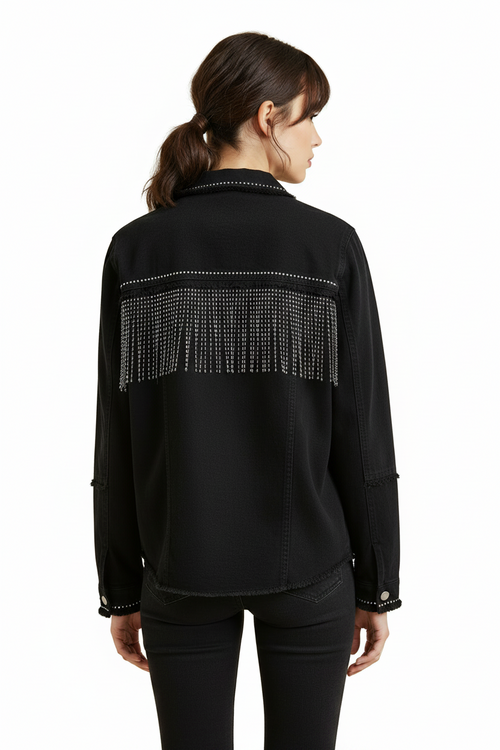 Chaqueta vaquera con borlas