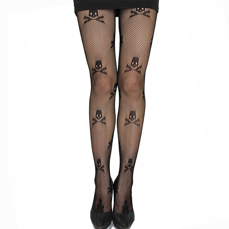 Medias con estampado de calavera