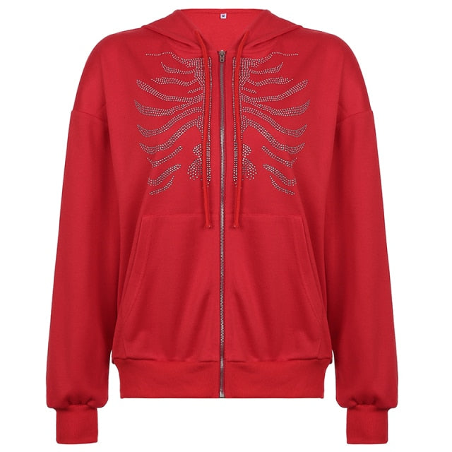 Sudadera con piedras sintéticas