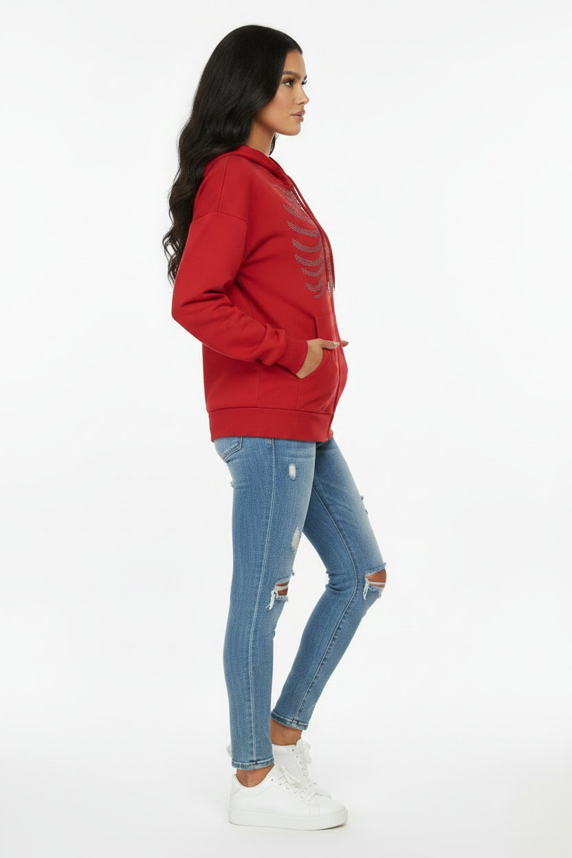 Sudadera con piedras sintéticas